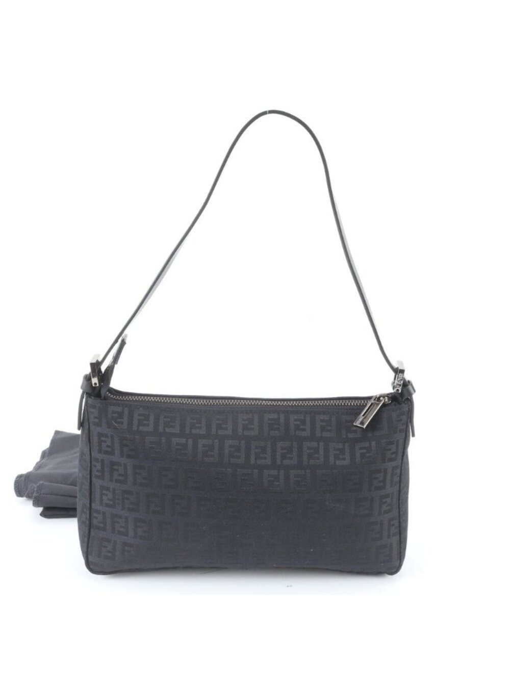 Fendi Zucchino Leather Shoulder Bag Pouch Po